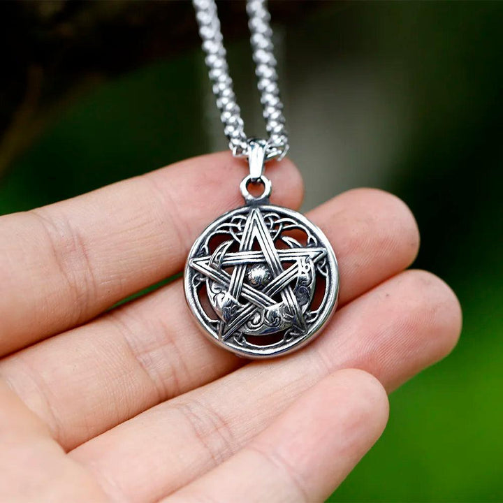 Colar Prata Estrela de Cinco Pontas Lunar - Rocktude