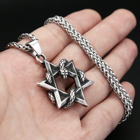 Colar Estrela Davi Serpente