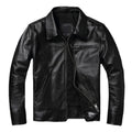 Jaqueta de Couro Lisa Masculina Preta Rocktude - Frente