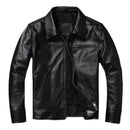 Jaqueta de Couro Lisa Masculina Preta Rocktude - Frente