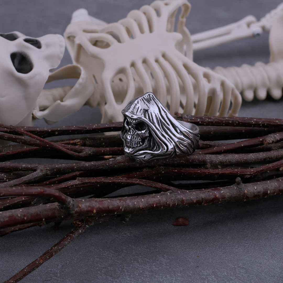 Anel Reaper Ghost Aço Inox - Rocktude