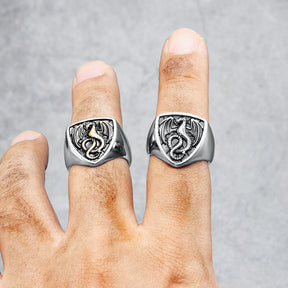 Anel Dragon Shield Aço Inox