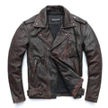 Jaqueta de Couro Legitimo Ferrugem Masculina Rocktude - Frente