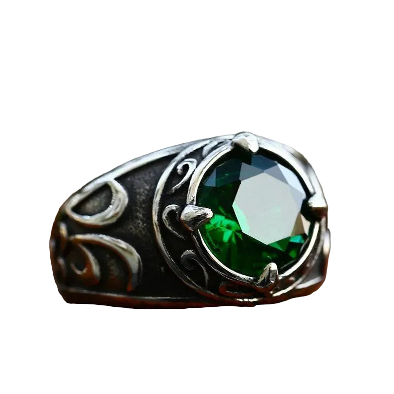 Anel Lendário Pedra Verde - Rocktude