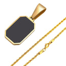 Colar Cordão Baiano Pingente Pedra Preta - Rocktude
