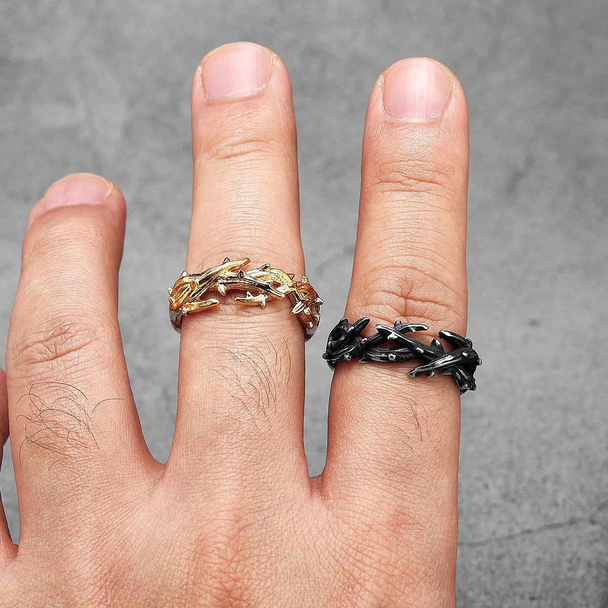 Anel Thorn Crown Aço Inox