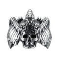 Anel Gothic Skull Asas Aço inox