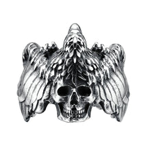 Anel Gothic Skull Asas Aço inox