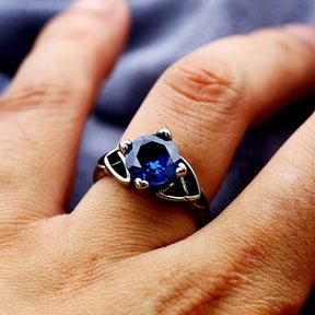 Anel Feminino Pedra Azul