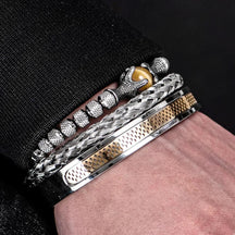 Pulseira Olho de Tigre Super Luxo 3 Peças - Rocktude