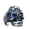 Anel Caveira Eyes Vermelhos - Rocktude