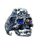 Anel Caveira Eyes Vermelhos - Rocktude