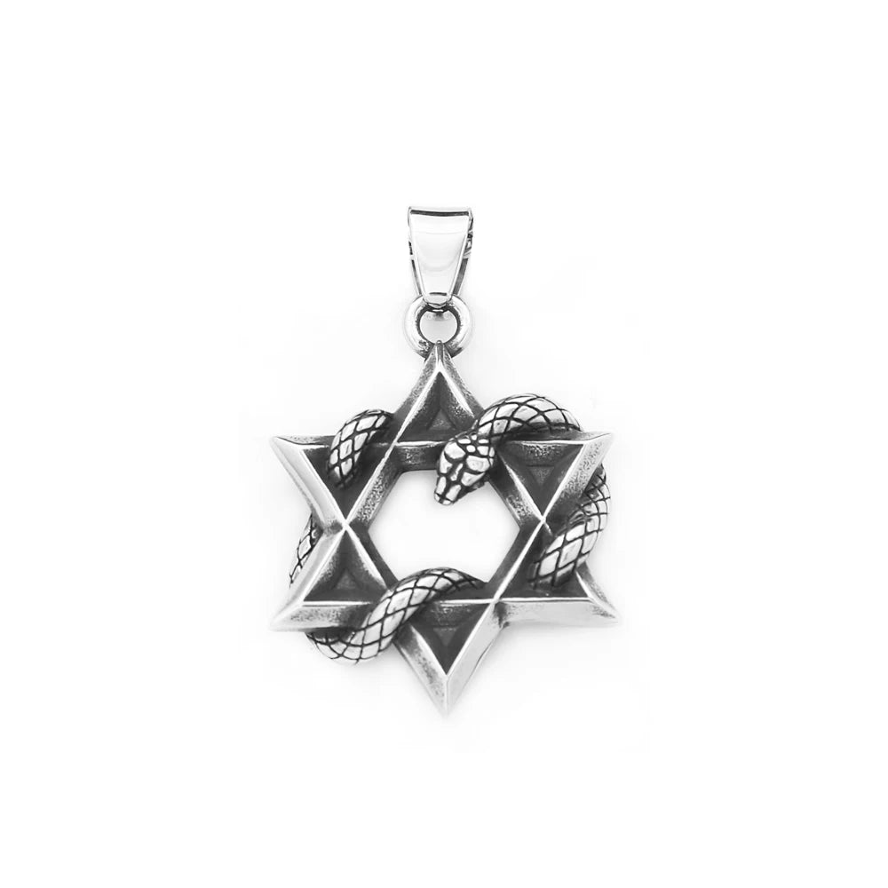 Colar Estrela Davi Serpente