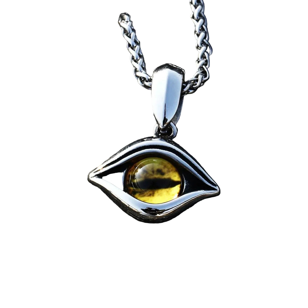 Colar Dangle Olho Amarelo - Rocktude