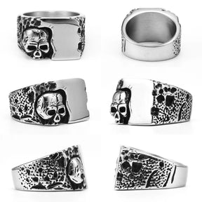 Anel Skull Punk Rock Aço Inox
