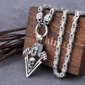 Colar Skull Pingente Tigre Crânio - Rocktude
