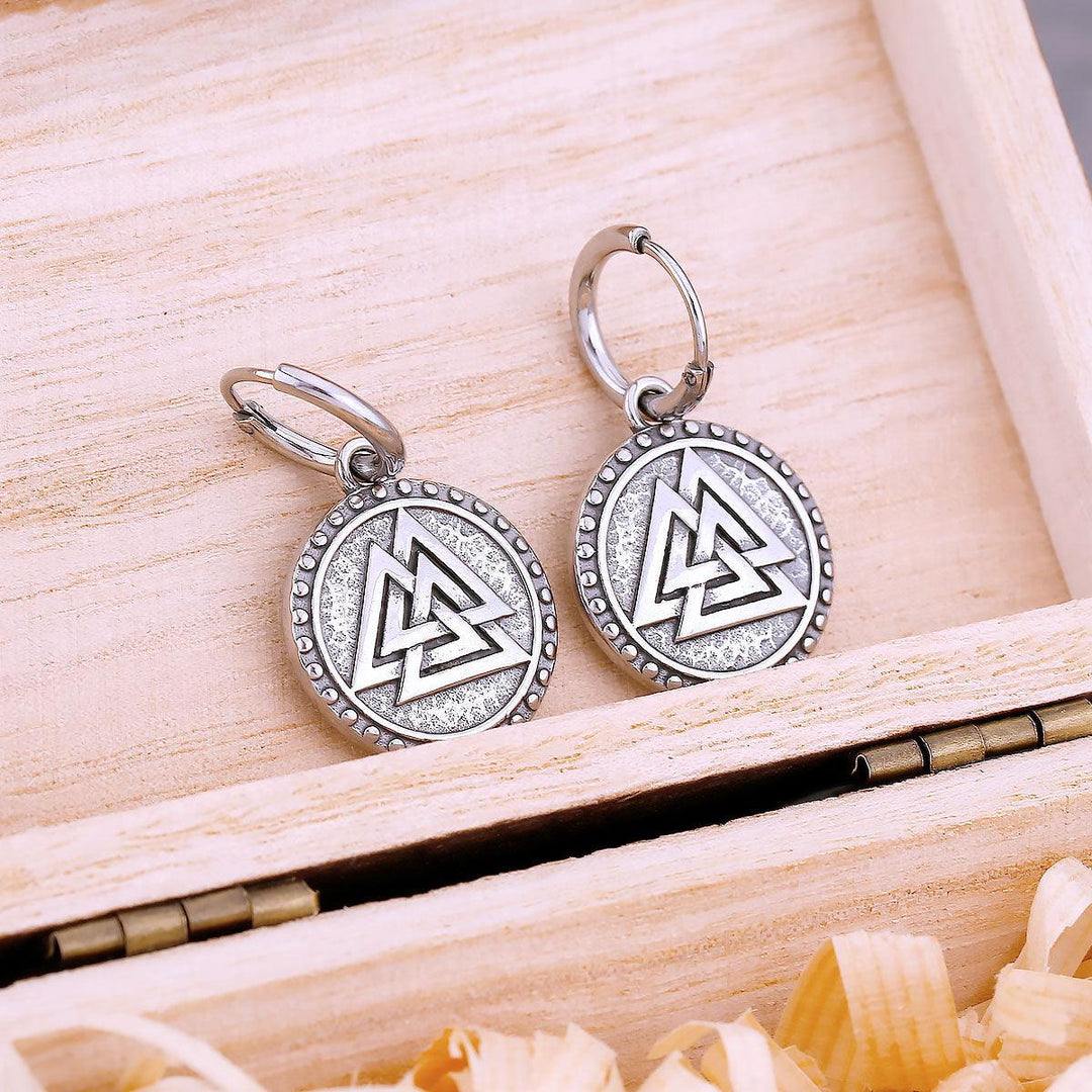Brinco Símbolo Valknut Aço Inox - Rocktude