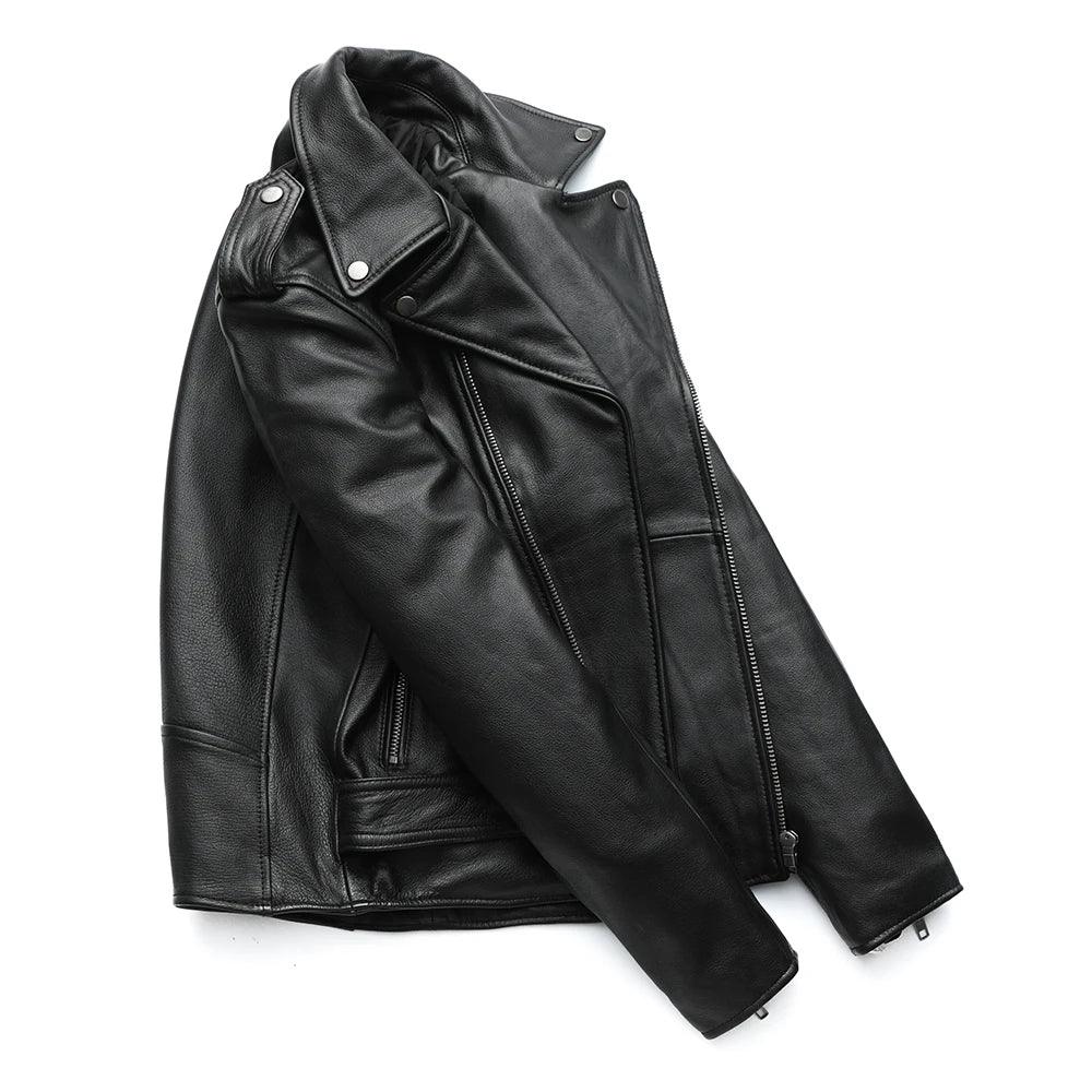 Jaqueta Couro Classica Motociclista Masculina Lateral Rocktude