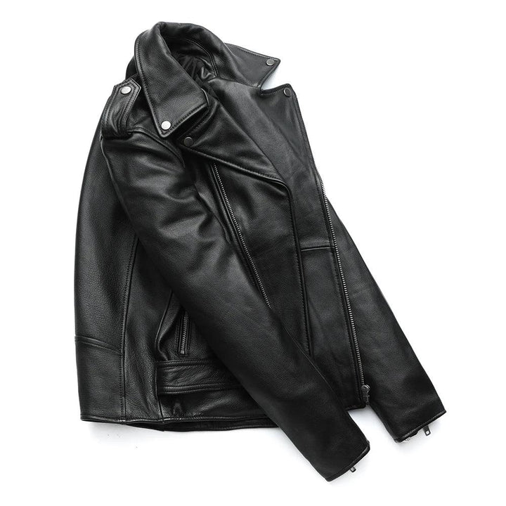Jaqueta Couro Classica Motociclista Masculina Lateral Rocktude