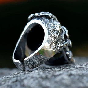 Anel Caveira Eyes Vermelhos - Rocktude