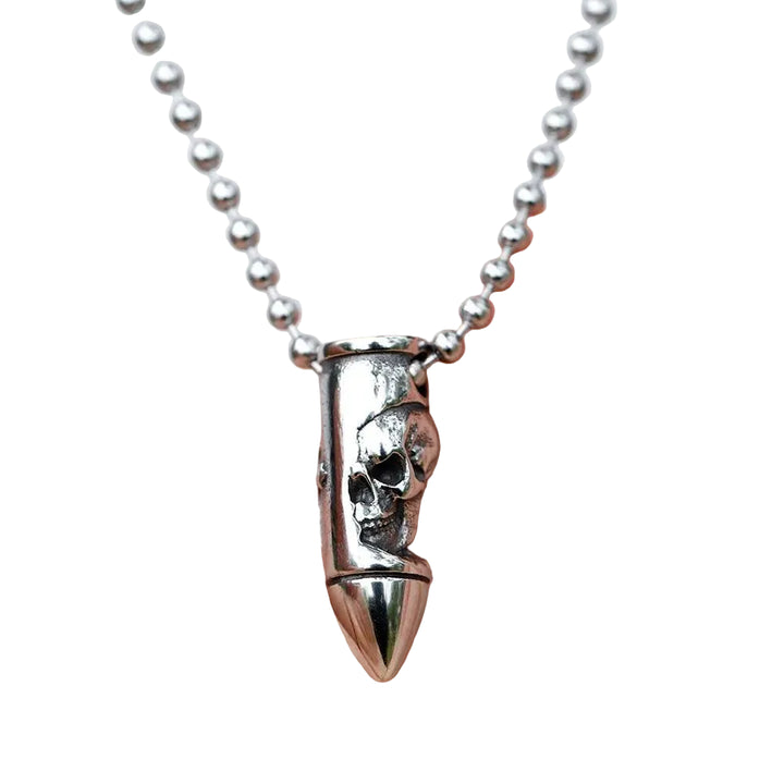 Colar Pingente Bala 38 Caveira - Rocktude