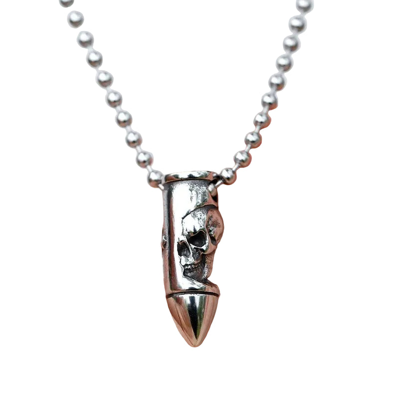 Colar Pingente Bala 38 Caveira - Rocktude