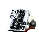 Anel Prata King K Poker - Rocktude