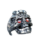 Anel Caveira Eyes Vermelhos - Rocktude