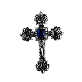 Colar Crucifixo Pedra Blue Prata 925
