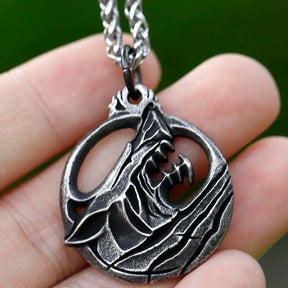 Colar Viking Pingente Lobo Aço inox