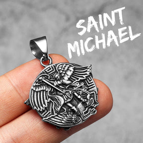 Colar Amuleto São Jorge São Miguel Aço Inox
