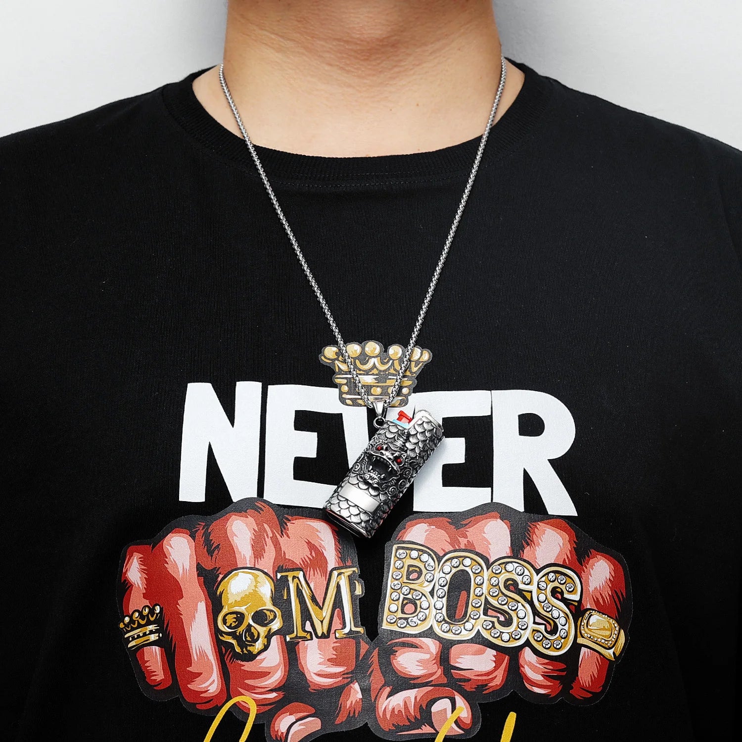 Colar Case Dragon Aço Inox