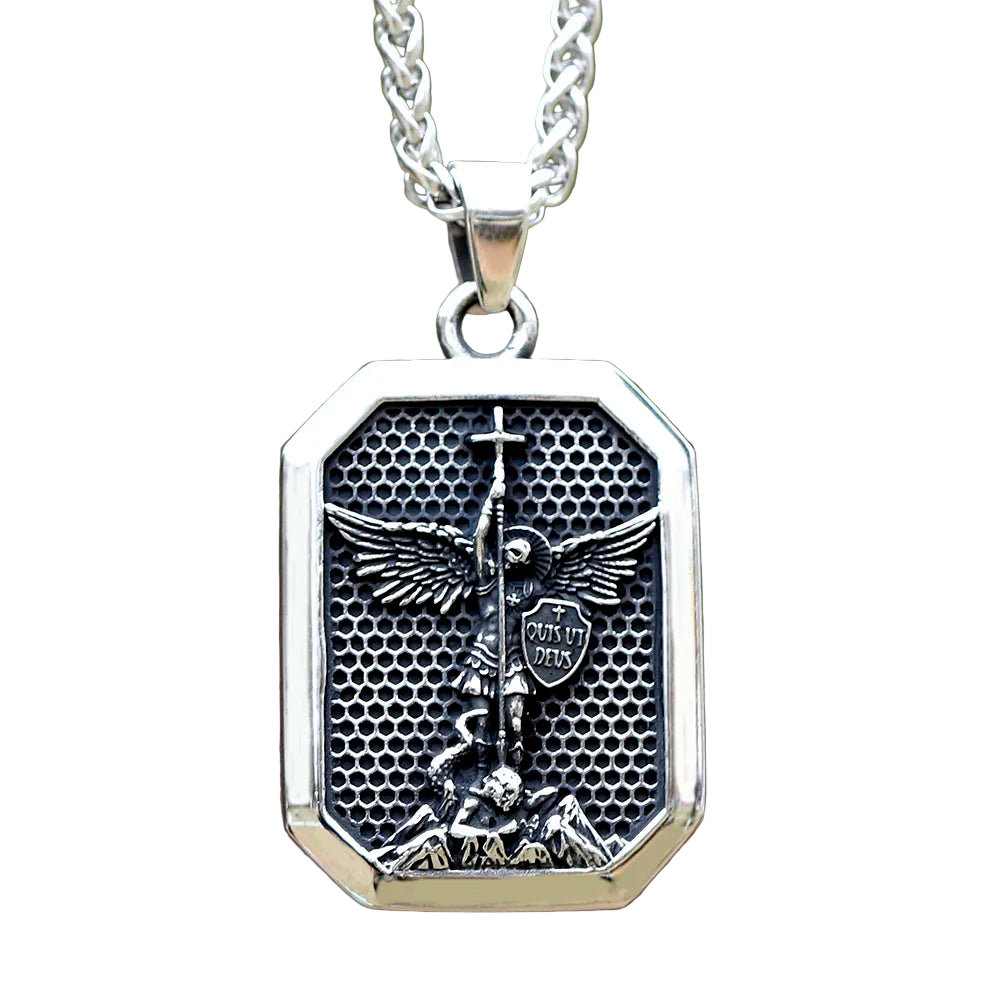 Colar Amuleto São Miguel Aço Inox