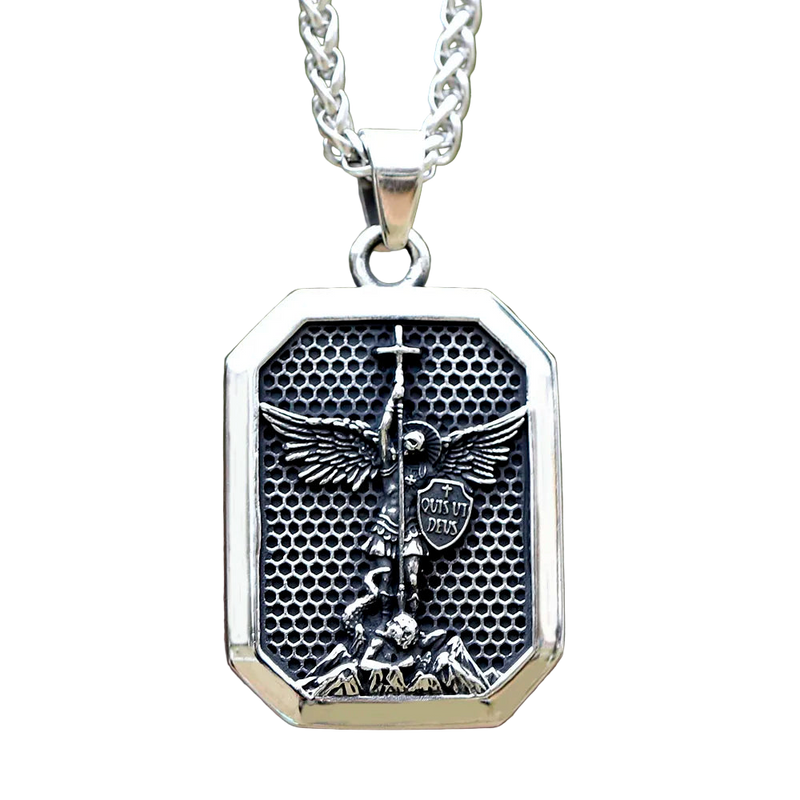 Colar Amuleto São Miguel Aço Inox | Rocktude