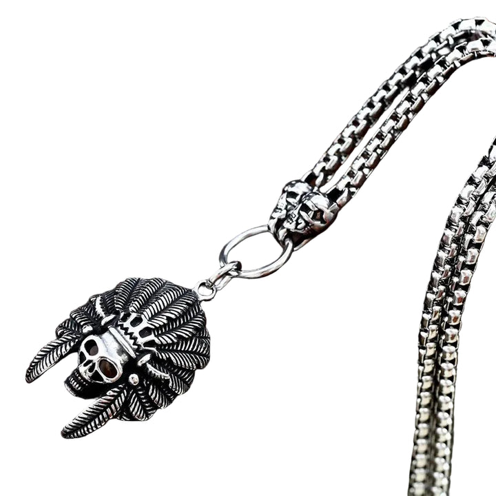 Colar Masculino Pingente Skull Cacique - Rocktude