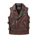 Colete Couro Legítimo Biker - Rocktude