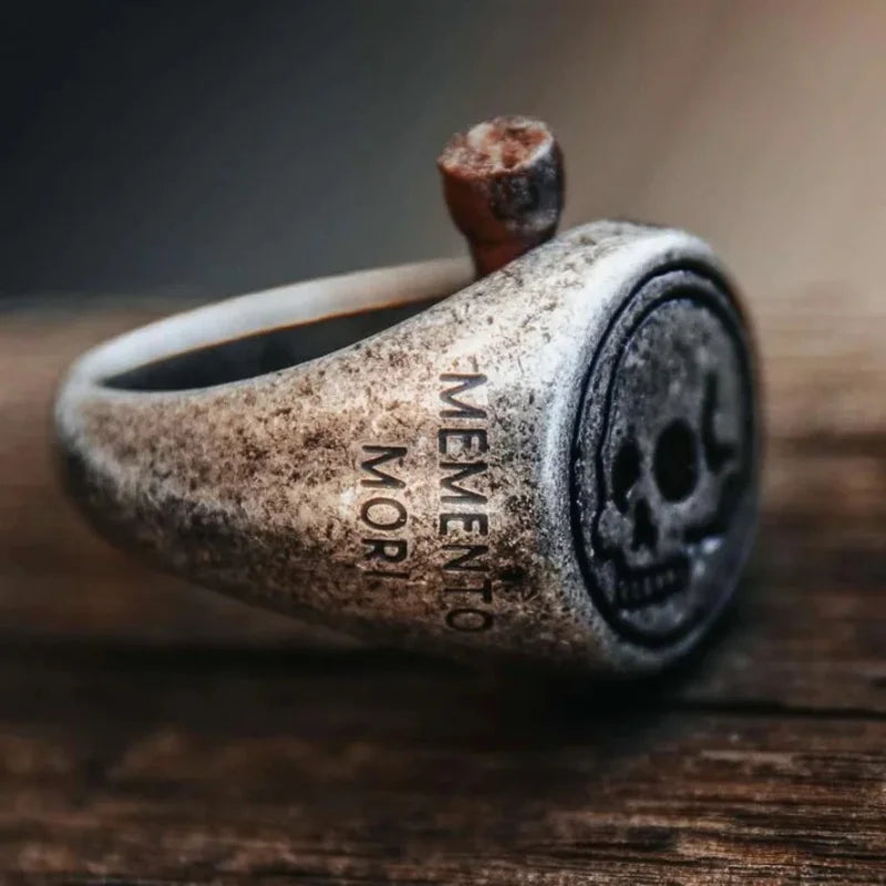 Anel Skull Memento Mori Vintage