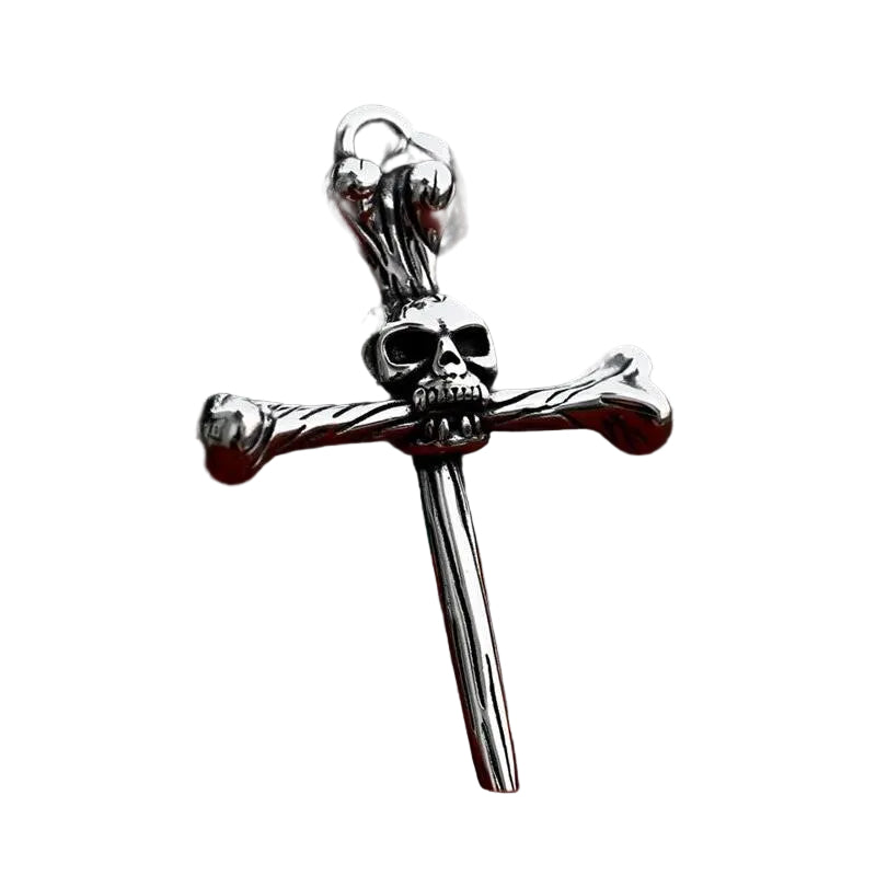 Colar Crânio Cruz Ossos - Rocktude
