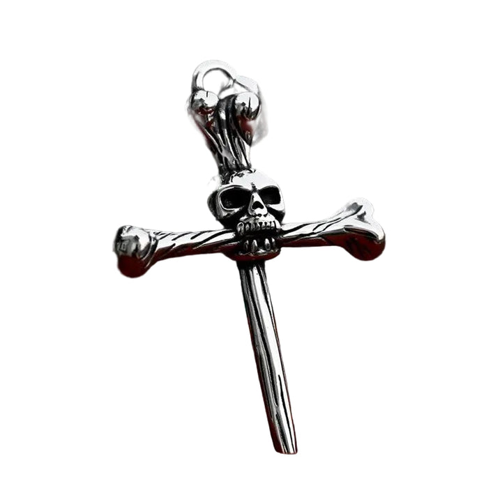 Colar Crânio Cruz Ossos - Rocktude