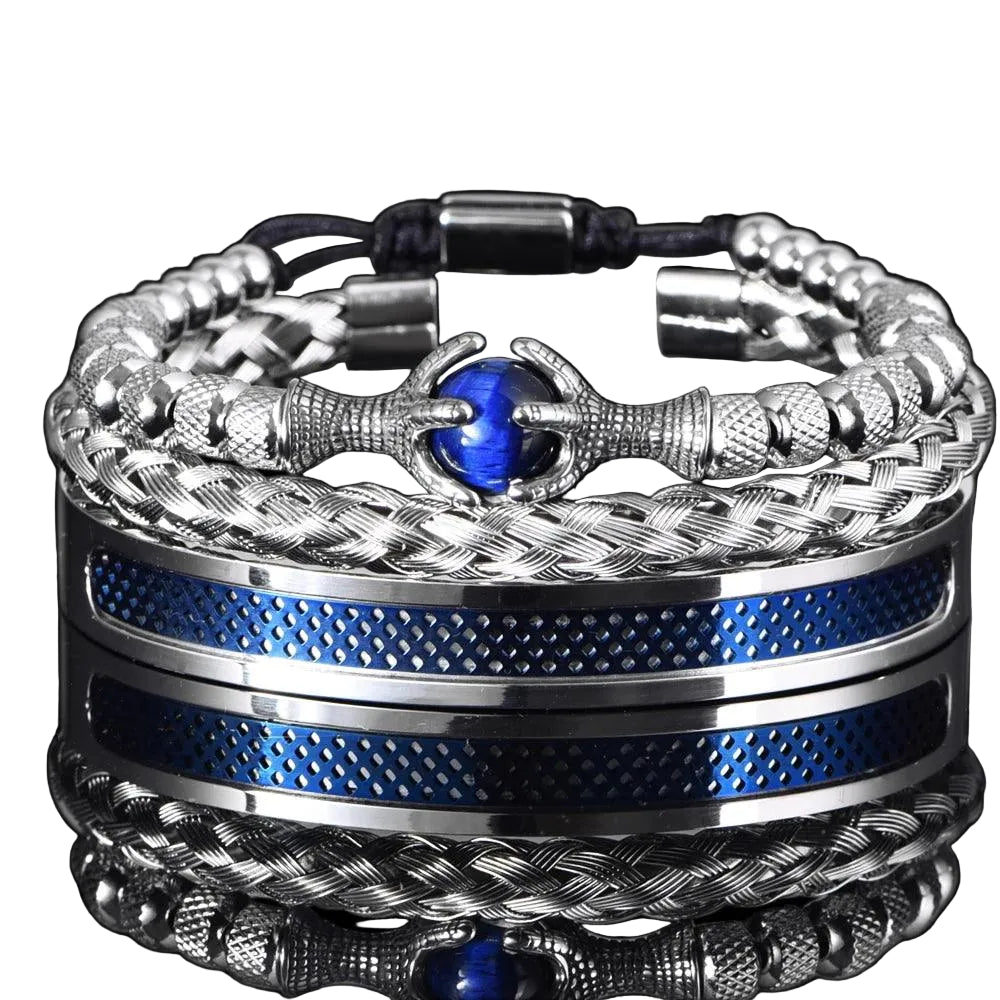 Pulseira Olho de Tigre Super Luxo 3 Peças - Rocktude