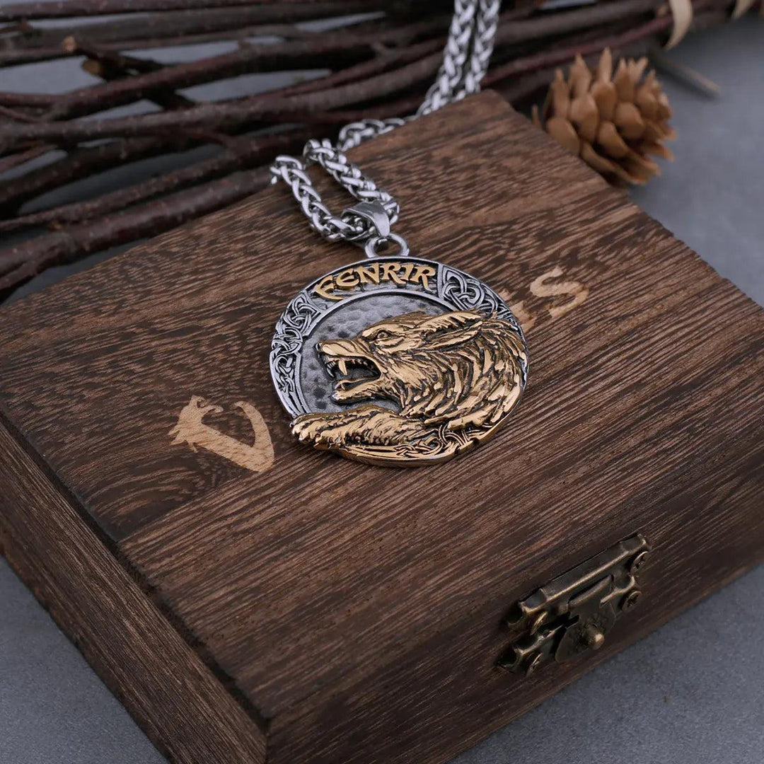 Colar Masculino Viking Lobo - Rocktude