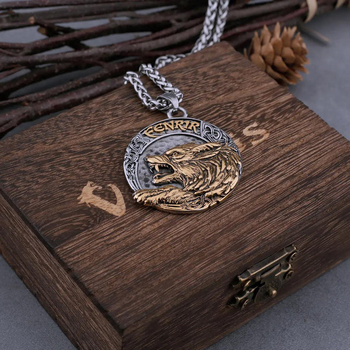 Colar Masculino Viking Lobo - Rocktude