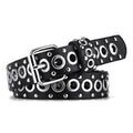 Cinto Couro Feminino Punk Holes
