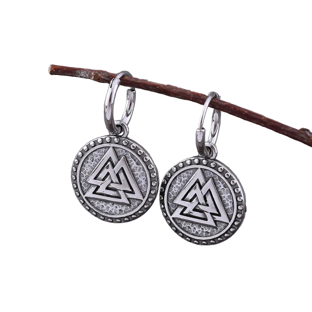 Brinco Símbolo Valknut Aço Inox - Rocktude