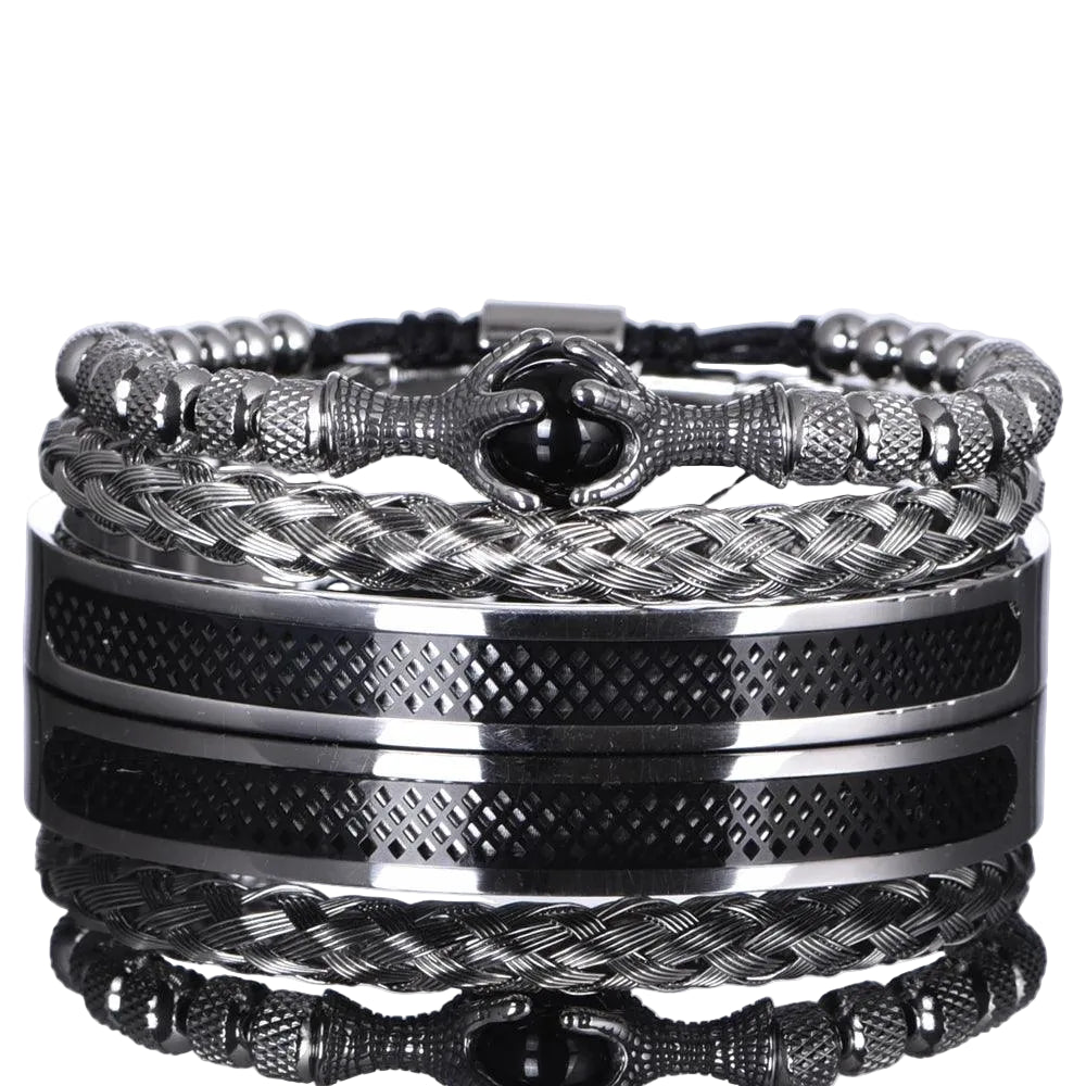 Pulseira Olho de Tigre Super Luxo 3 Peças - Rocktude