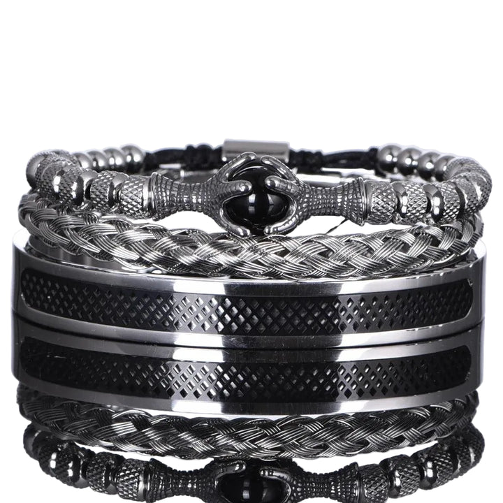 Pulseira Olho de Tigre Super Luxo 3 Peças - Rocktude