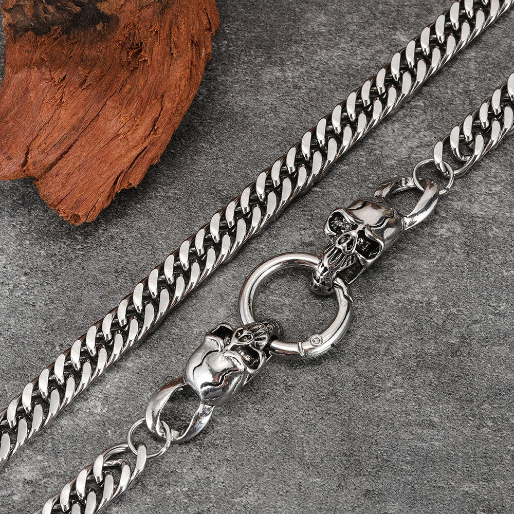 Corrente de Cintura Skull Cubana Aço Inox