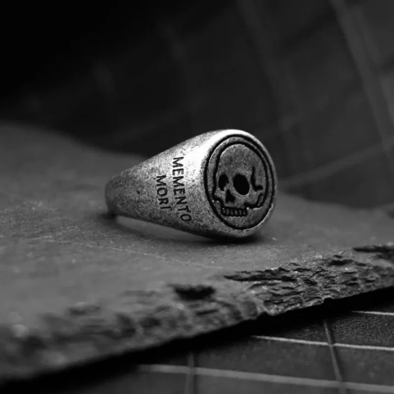 Anel Skull Memento Mori Vintage
