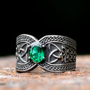 Anel Pedra Verde Enigmática - Rocktude