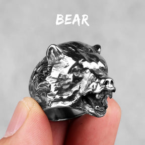 Anel Animal 3D Aço Inox